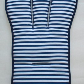 Colchoneta  para  "Cybex " , tela de rayas de color azul marino /blanco