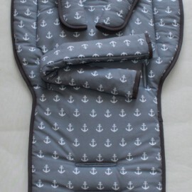 Conjunto a juego para “Resea Moon Sport Buggy”,  Tela gris  con anclas