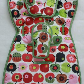Conjunto a juego para  "Joie"  ,con dibujos de Manzanas verde/rojo