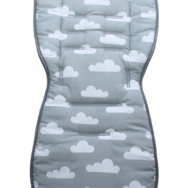 Colchoneta para "Joie" , nubes blancas sobre fondo gris