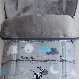 Saco para silla de paseo"Britax" , gris con dibujos de animales