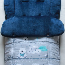 Saco para silla de paseo " Hartan/Teutonia  ",Tela de color gris con dibujos de animales