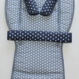 Conjunto a juego para "Hartan/Teutonia " , Tela de color gris  con estrellas