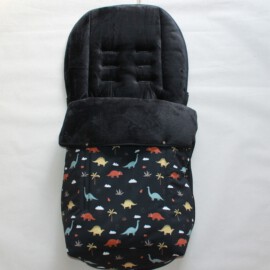 Saco para silla de paseo "Joie" ,Tela impermeable con dibujos de dinosaurios de color negro