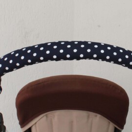 Funda para manillares ,Tela con dibujos de lunares , azul oscuro
