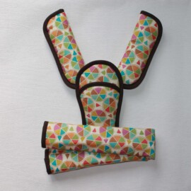 Funda para la barra , cubrecinturones y almohadilla , de color beige con lunares