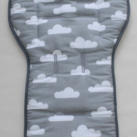 Colchoneta para "Uppababy", Tela ” nubes blancas sobre fondo gris