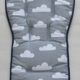Colchoneta para "Joolz" ,Tela de color gris con nubes /tela de toalla