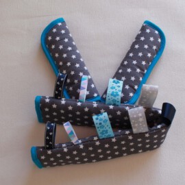Funda para la barra + cubrecinturones , estrellas sobre fondo gris