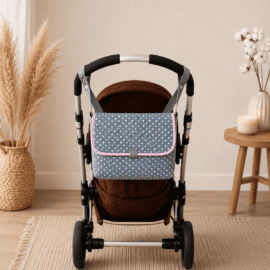 Bolso para Carritos de Bebés , Tela de color gris con estrellas