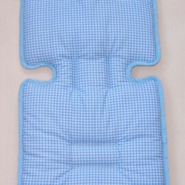 Colchoneta para "Maclaren" ,Tela de cuadros Vichy de color azul
