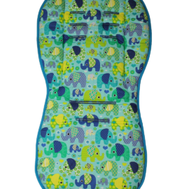 Colchoneta para "Joie" ,Tela con dibujos de elefantes ,mint