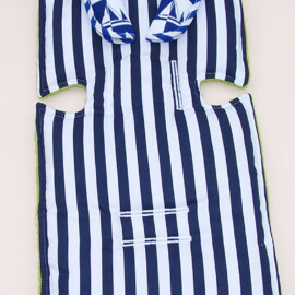 Conjunto a juego para "Maclaren", Tela de rayas de color azul marino