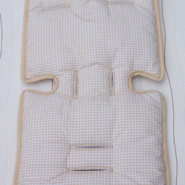Colchoneta para "Maclaren" , Tela de cuadros Vichy de color beige