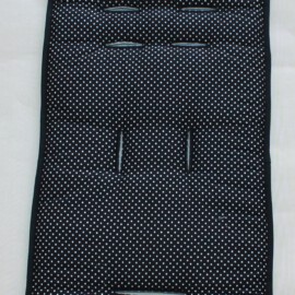 Colchoneta para  "Britax", dibujos de  lunares ,negro