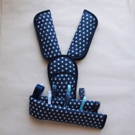 Funda para la barra , cubrecinturones y almohadilla , de color marino con estrellas