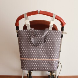 Bolso para carritos de Bebés  ,tela gris con dibujos de estrellas