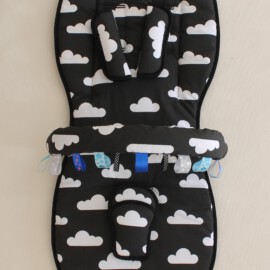 Conjunto a juego para  "Joie"  ,estampada con nubes ,color negro