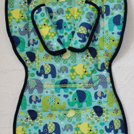 Conjunto a juego para  "Joie",dibujos de elefantes de color verde
