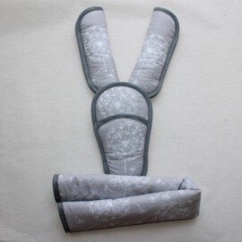 Funda para la barra , cubrecinturones y almohadilla , color gris con dientes de leon