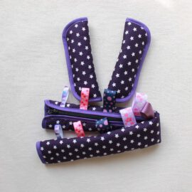 Funda para la barra + cubrecinturones  de color púrpuro con estrellas