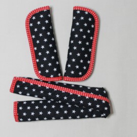 Funda para la barra + cubrecinturones, estrellas en negro /rojo