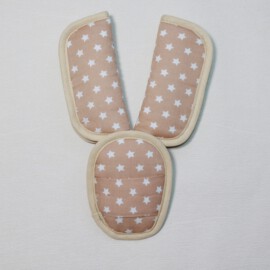 Cubre cinturones para silla de coche, estrellas beige