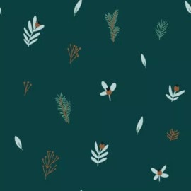 Tela impermeable de color verde con flores