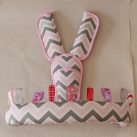 Funda para la barra , cubrecinturones y almohadilla ,tela algodon zigzag