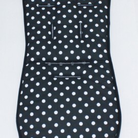 Colchoneta para  "Baby Jogger", Tela de  color negro con lunares