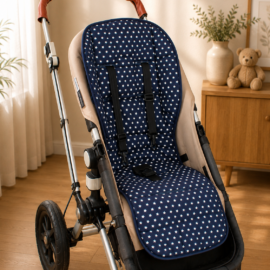 Colchoneta para "Bugaboo" ,azul oscuro con Estrellas