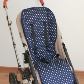 Colchoneta para "Bugaboo" ,azul oscuro con Estrellas