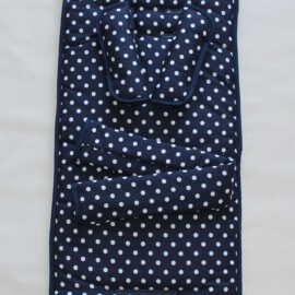 Conjunto a juego para   "Hesba  " ,tela con lunares azul marino