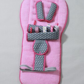 Conjunto a juego para "ABC Design " , estrellas de color gris /pink