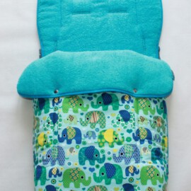 Saco para silla de paseo"Joie", con dibujos de elefantes ,mint