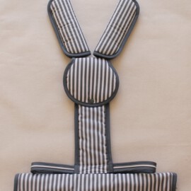 Correa de entrepierna ,funda para la barra , cubrecinturones para carrito de bebé, Tela de algodón estampada con rayas