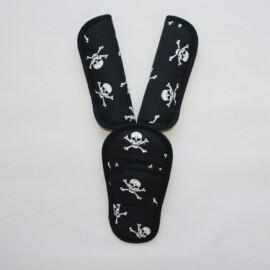 Cubre cinturones y almohadilla para hebilla, Tela de calaveras
