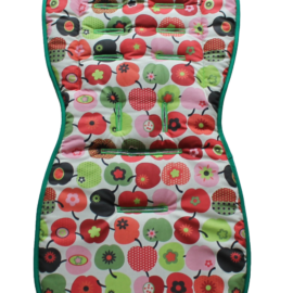 Colchoneta para "Joie" , tela con manzanas de color verde/rojo