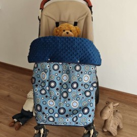 Manta para bebé para cochecito, color azul