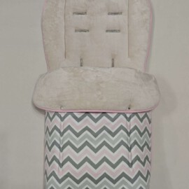 Saco para silla de paseo"Baby Jogger " , ZigZag gris/rosa