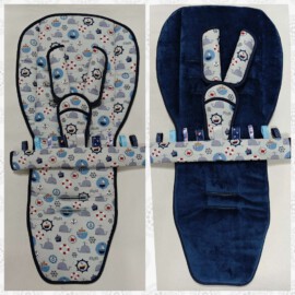Conjunto a juego para  " Quinny ",  Tela color gris , El mundo Marítimo