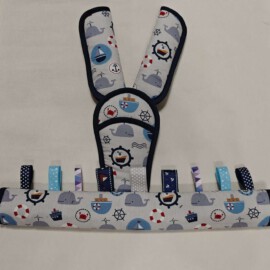 Funda para la barra , cubrecinturones y almohadilla ,tela algodon estampada