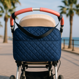 Tela impermeable !Bolsa acolchada para cochecito, ¡se adapta a todos los cochecitos! azul oscuro