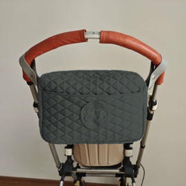 Tela impermeable !Bolsa acolchada para cochecito, gris oscuro