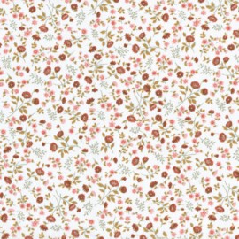 Tela de algodón estampada con flores