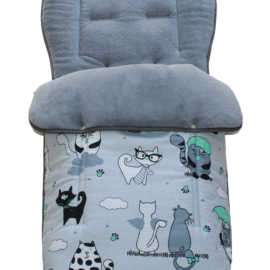Saco para silla de paseo "Emmaljunga"  , color gris con gatos