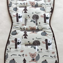 Colchoneta para "Joie" ,beige con dibujos de animales