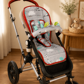 Conjunto a juego para "Bugaboo", animales de color gris / rojo