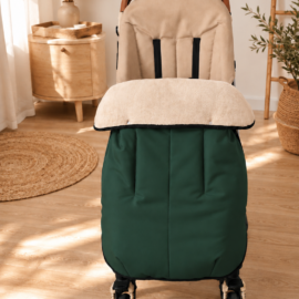 Manta para bebé para cochecito, color verde/beige